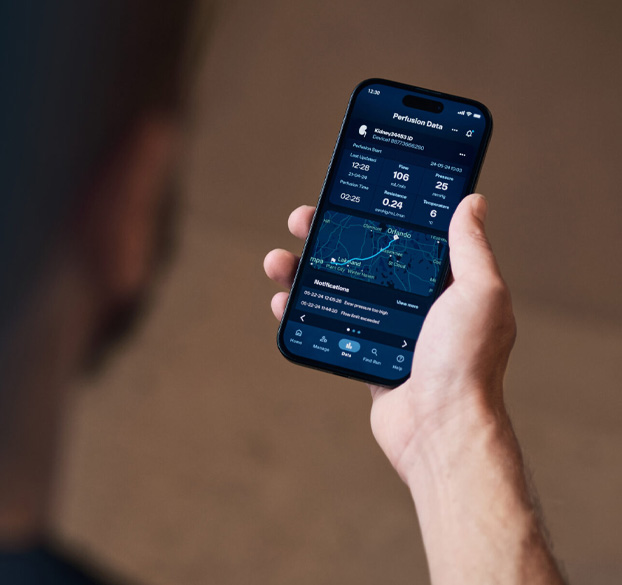 person holding a phone using the xvivo insights app